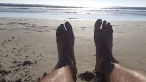Enjoying the sea on my feet - first time in ages!